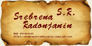 Srebrena Radonjanin vizit kartica